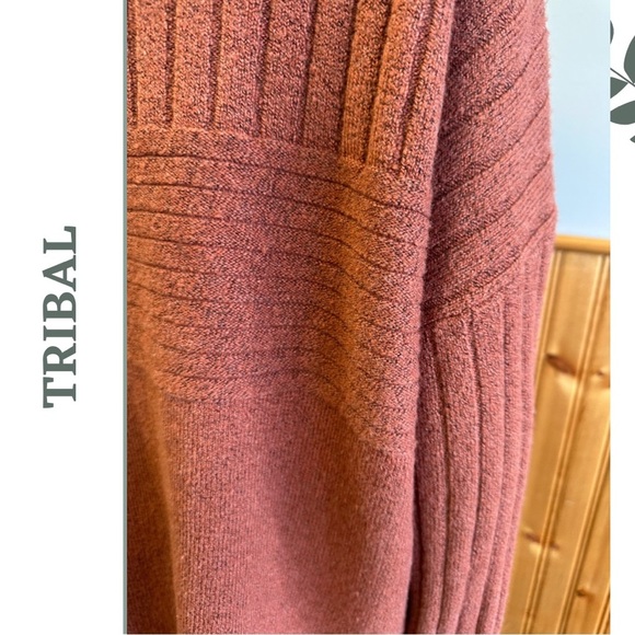 Tribal Women’s Funnel Neck Long Sleeve Cozy Copper Color Pullover Sweater XL - Picture 8 of 9